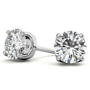Minimalist Solitaire Round Cut Moissanite Studs Earrings