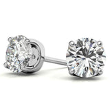 Minimalist Solitaire Round Cut Moissanite Studs Earrings