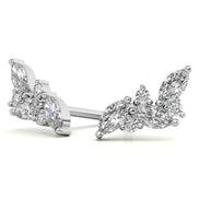 Leaf Style Marquise Cut Moissanite Earrings