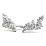 Leaf Style Marquise Cut Moissanite Earrings