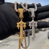 Hip Hop Rock Star Sword Cross VVS Moissanite Hip Hop Pendant