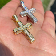 925 Sterling Silver Iced Out Cross Pendant