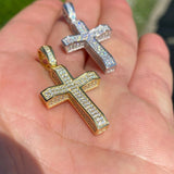 925 Sterling Silver Iced Out Cross Pendant