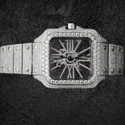 Iced Out Moissanite Diamond Skeleton Watch For Men's