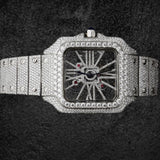Iced Out Moissanite Diamond Skeleton Watch For Men's