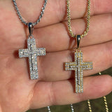 Moissanite Miami Iced Hip Hip Cross Pendant