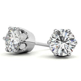 Six Prong Setting Round Cut Moissanite Solitaire Earring