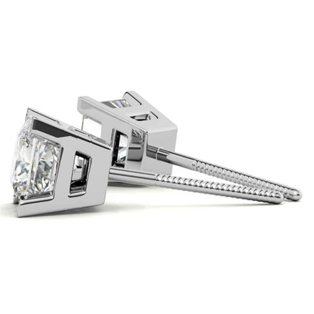 Solitaire Princess Cut Moissanite Stud Earrings For Her