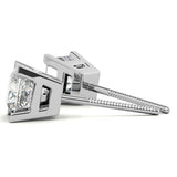 Solitaire Princess Cut Moissanite Stud Earrings For Her