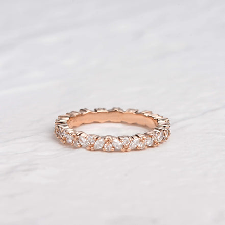 Full Eternity Marquise And Round Cut Moissanite Band
