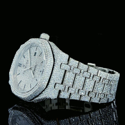 Iced Out Stainless Steel D Color Moissanite Watch