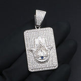 Hamsa Hand Moissanite Diamond Silver Pendant