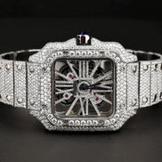 Iced Out Automatic Skeleton Moissanite Watch