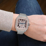 Dual Tone Moissanite Luxury Hip Hop Watch