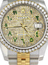 Custom Green Arabic Dial Moissanite Men's Watch