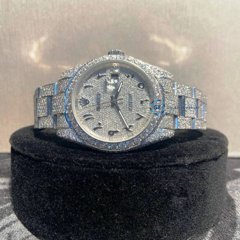 VVS1 Moissanite Iced Out Arabic Dial Watch Gift For Him