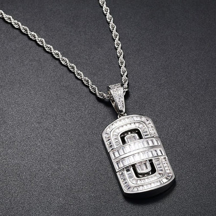 Moissanite Diamond Baguette Cut Bling Bling Pendant For Men's