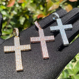 Criss Cross Iced Out Men's Pendant Moissanite Pendant