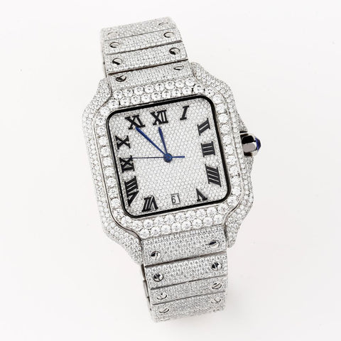 Iced Out Automatic Bust Down Moissanite Men's Watch