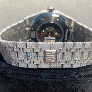 Moissanite Full Iced Out Blue Arabic Dial Hip Hop Watch