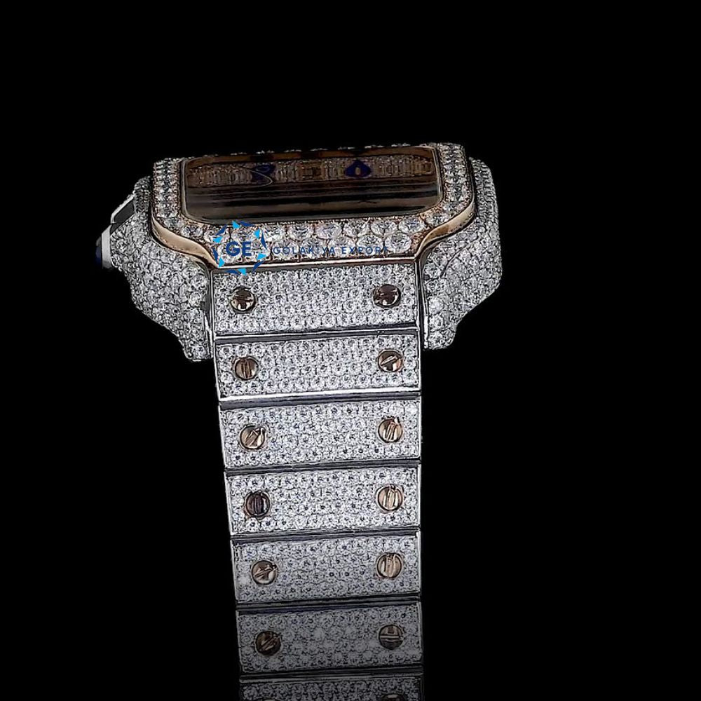 Aesthetic Stainless Steel Moissanite Dual Tone Watch