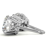 Timeless Four Prong Round Moissanite Stud Earrings