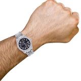 Moissanite Black Color Arabic Hip Hop Watch