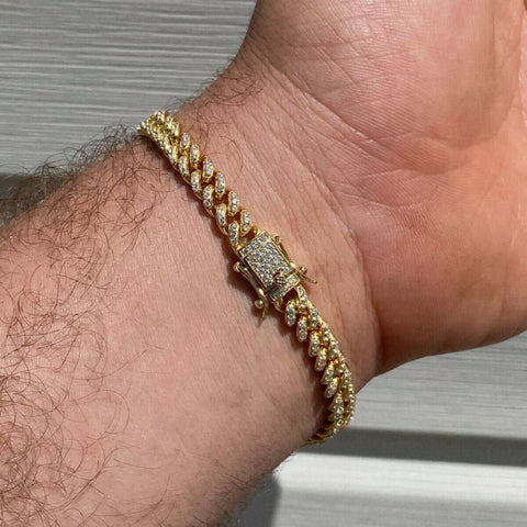 Daily Wear Moissanite Diamond Yellow Tone Men's Bracelet