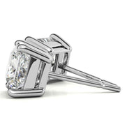 Princess Cut Moissanite Push Back Solitaire Earrings