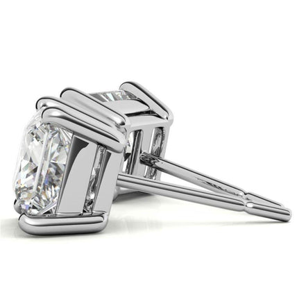 Princess Cut Moissanite Push Back Solitaire Earrings