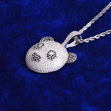 Colorless Moissanite Iced Out Panda Pendant