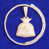 Iced Out Dollar Bag Moissanite Diamond Hip Hop Pendant