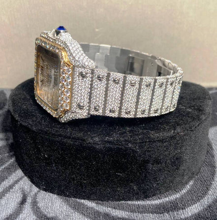 Yellow & White Dual Tone Elegant & Stylish Moissanite Watch