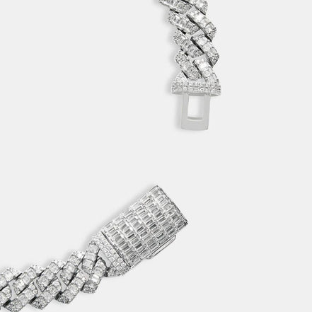 Baguette Cut Moissnaite Diamond Luxury Cuban Chain