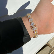 Cluster Moissanite Diamond Tennis Link Bracelet
