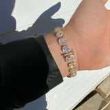 Cluster Moissanite Diamond Tennis Link Bracelet
