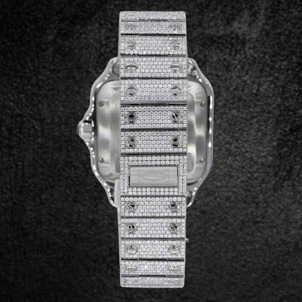 Automatic Dual Tone Hip Hop Moissanite Watch