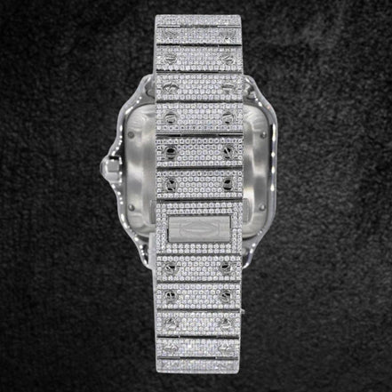 Automatic Dual Tone Hip Hop Moissanite Watch