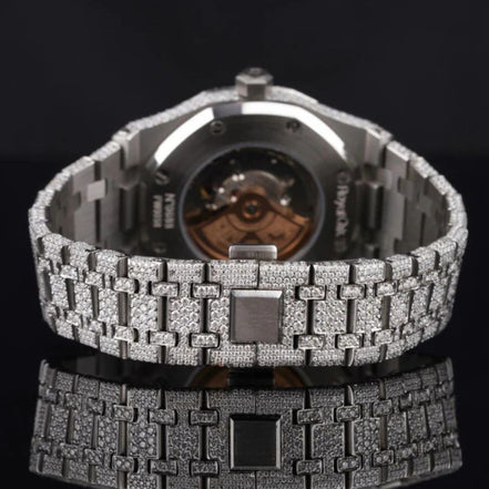 Fully Iced Out D Color Moissanite Men's Watch