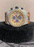 Orange Belt Moissanite Chronograph Wrist Watch For Men