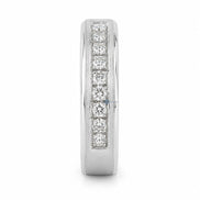 Round Cut Moissanite Channel Set Wedding Band For Men's