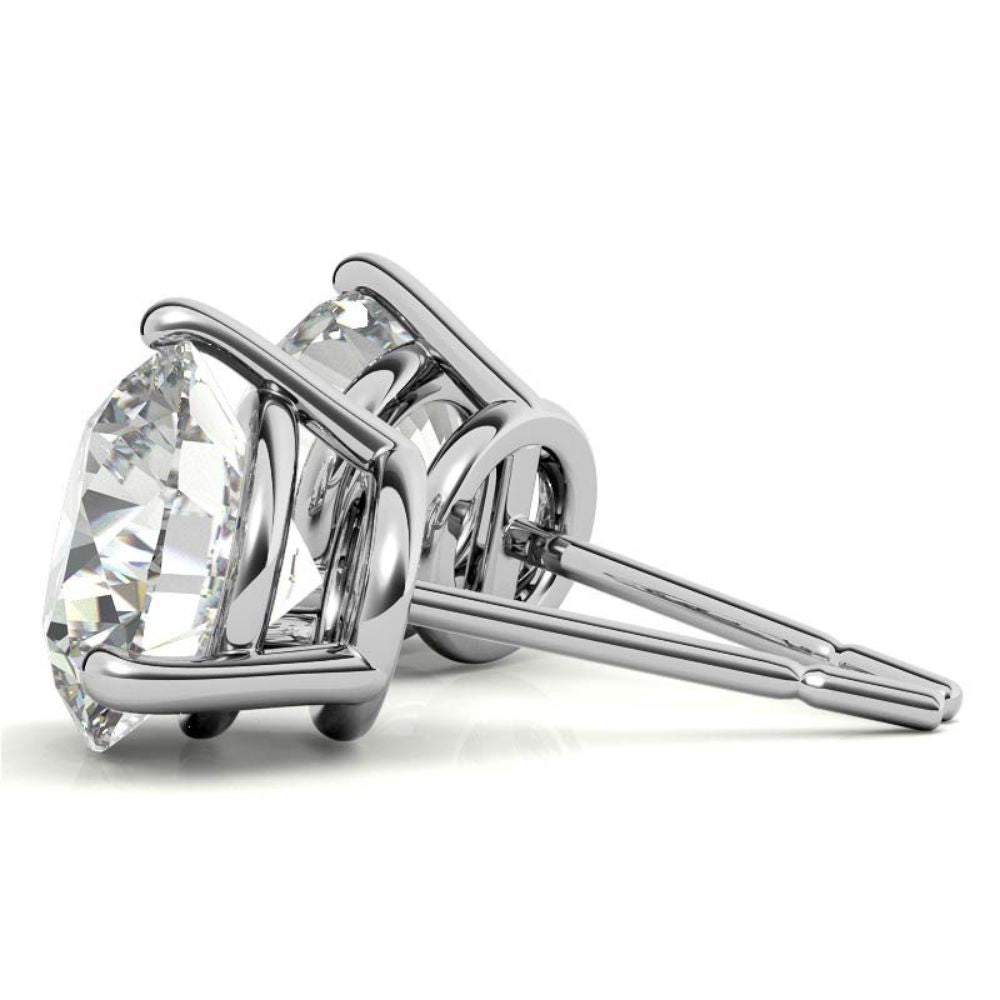 Daily Wear round Moissanite Stud Push Back Earrings