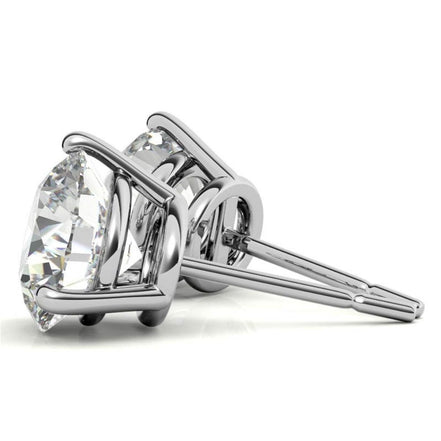 Daily Wear round Moissanite Stud Push Back Earrings