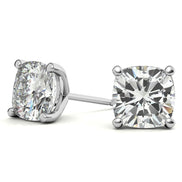 Solitaire Cushion Cut Moissanite Small Earrings
