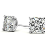 Solitaire Cushion Cut Moissanite Small Earrings