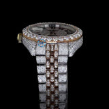 Dual Tone Automatic Rapper Style Moissanite Watch For Men's