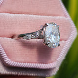 Oval Cut White Gold lab Grow Diamond Engagement Ring