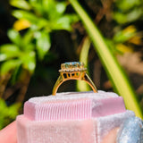 Halo Style Yellow Gold Unique Cut For Women