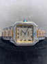 Dual Tone Iced Out Roman Dial Moissanite Diamond Watch