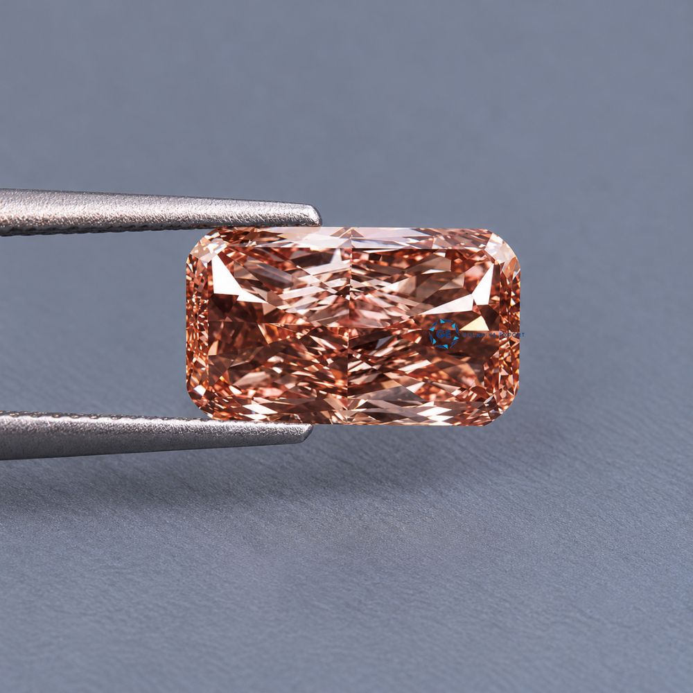Pink Radiant Shape Lab Diamond, IGI Certified Lab Grown Diamond